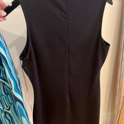 Trina Turk blazer & Buki little black dress