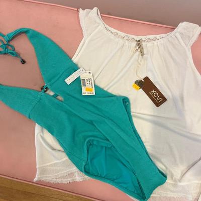 3 tops (S, M, L) & Trina Turk swimsuit size 6