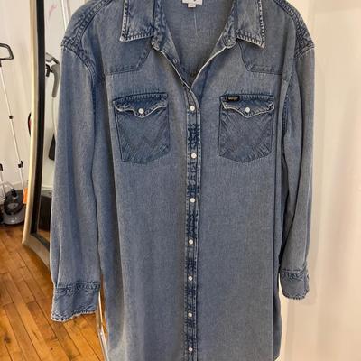 Cute denim wrangler shirt dress/jacket