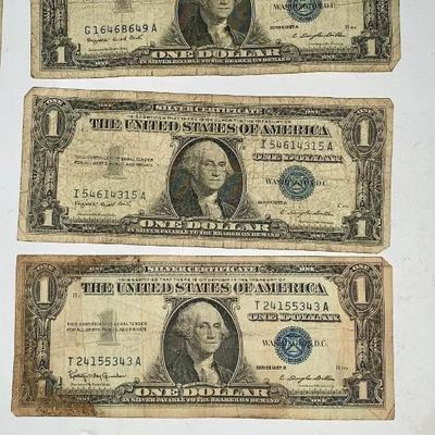 Lot of Ten 1957 Blue Seal $1 Silver Certificates