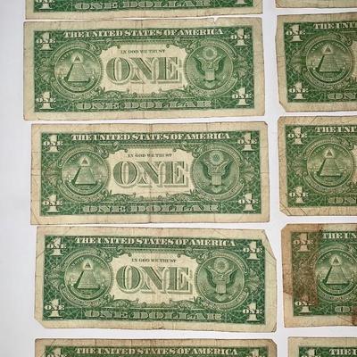 Lot of Ten 1957 Blue Seal $1 Silver Certificates