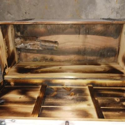 WOODEN TRUNK WITH IRON HARDWARE