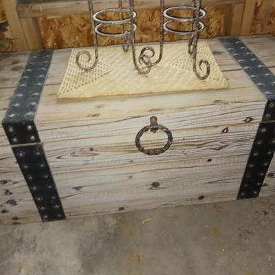 WOODEN TRUNK WITH IRON HARDWARE