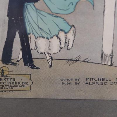 Framed "Waltz in the Moonlight and You" Sheet Music Cover, 1924