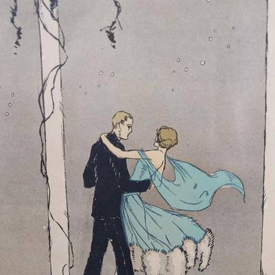Framed "Waltz in the Moonlight and You" Sheet Music Cover, 1924