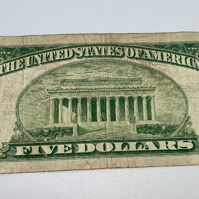 1934 D $5 Blue Seal Silver Certificate