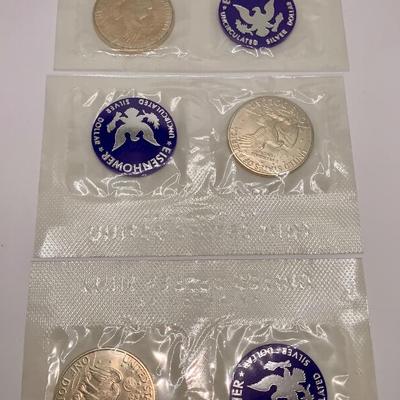 Lot of Three 1971 Eisenhower Uncirculated Silver Dollars