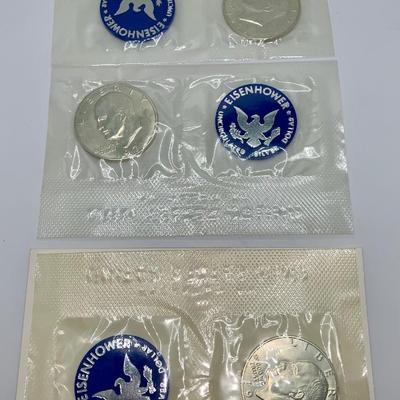 Lot of Three 1971 Eisenhower Uncirculated Silver Dollars