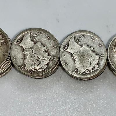 Lot of 40 Unsearched 1916-1945 Mercury Dimes