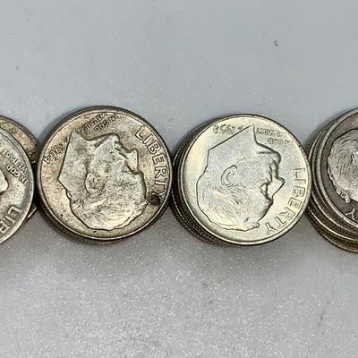 Lot of 40 Unsearched 1946-64 Roosevelt Dimes