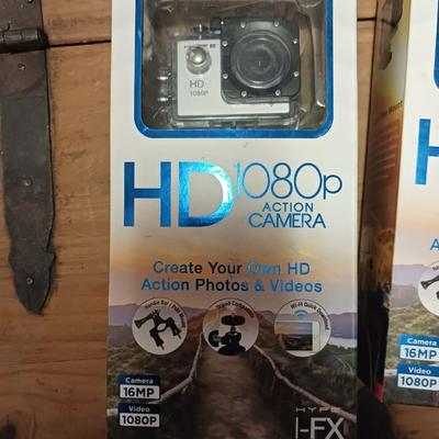 SONY DIGITAL CAMERA, 2 NEW HD ACTION CAMERAS, COMPUTER SPEAKERS