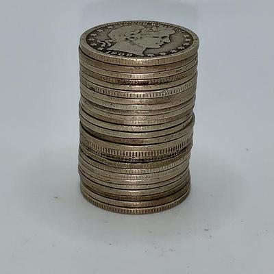 Lot of 26 Unsearched 1892-1916 Barber Quarters