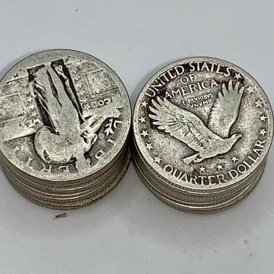 Lot of 24 Unsearched 1916-1930 Standing Liberty Quarters