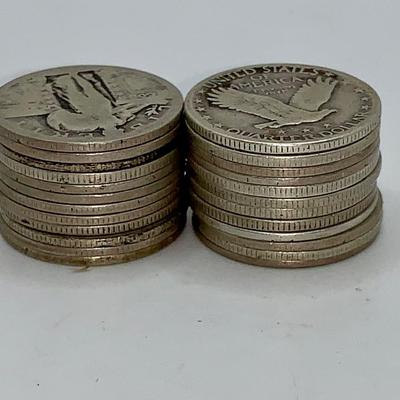 Lot of 24 Unsearched 1916-1930 Standing Liberty Quarters