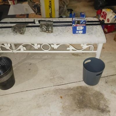 PADDED BENCH, CURTAIN ROD, KEYED DOOR KNOB AND MORE