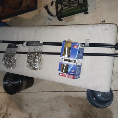 PADDED BENCH, CURTAIN ROD, KEYED DOOR KNOB AND MORE