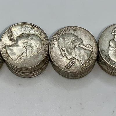 Lot of 40 Unsearched 1932-64 Washington Quarters