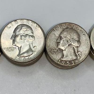 Lot of 40 Unsearched 1932-64 Washington Quarters