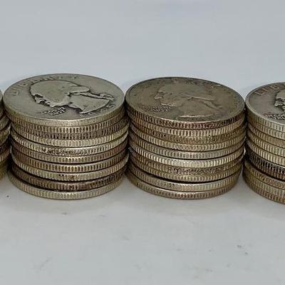 Lot of 40 Unsearched 1932-64 Washington Quarters