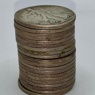 Lot of 20 Unsearched 1916-47 Walking Liberty Half Dollars