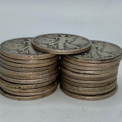 Lot of 23 Unsearched 1916-47 Walking Liberty Half Dollars