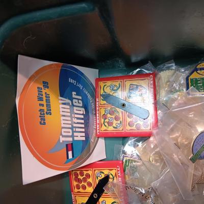 MANY NEW SAFETY PINS MAINLY FROM PIZZA HUT