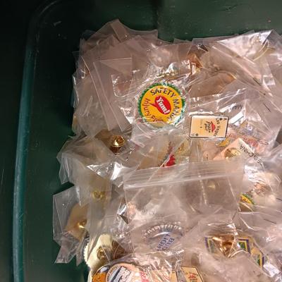 MANY NEW SAFETY PINS MAINLY FROM PIZZA HUT