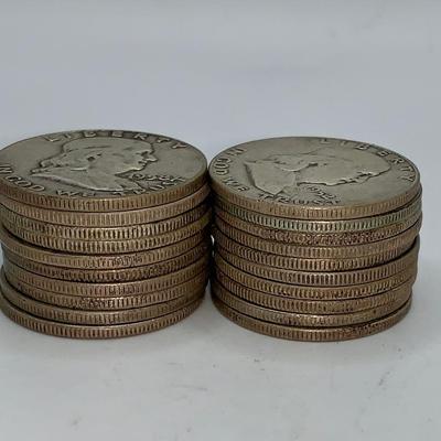 Lot of 20 Unsearched 1948-63 Franklin Half Dollars