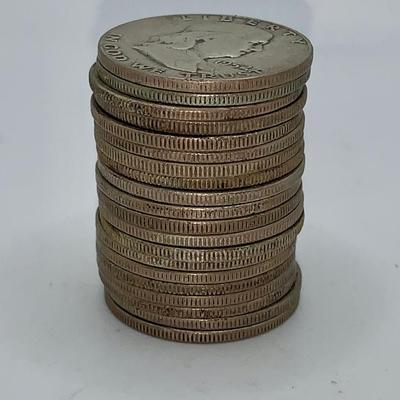 Lot of 20 Unsearched 1948-63 Franklin Half Dollars