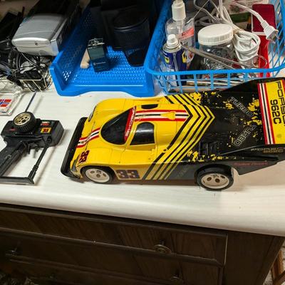 Vintage 80s Porsche 962C Radio Shack RC Car w/Remote