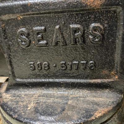 Vintage Sears 4" Swivel Bench Vise, Made in USA