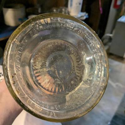 Vintage Clear Glass Decanter Bottle With Flying Geese & Duck Design
