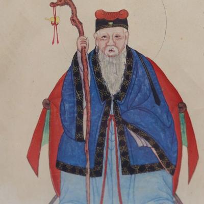 Vintage Chinese Ancestor Portraits - A Pair