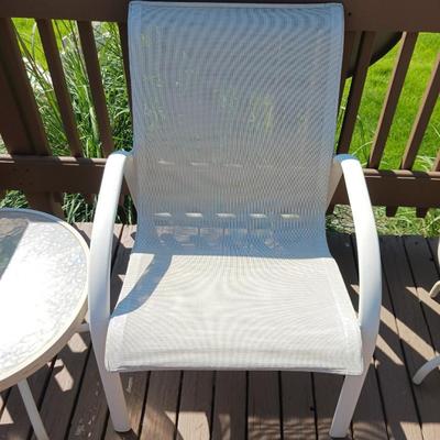 PATIO CHAIR AND SIDE TABLE