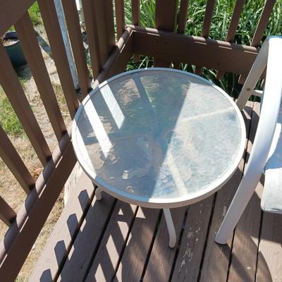 PATIO CHAIR AND SIDE TABLE