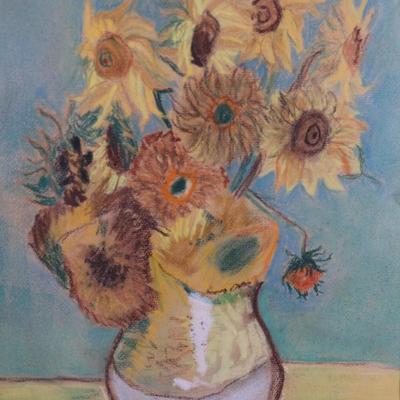 Signed Original Art of Sunflowers