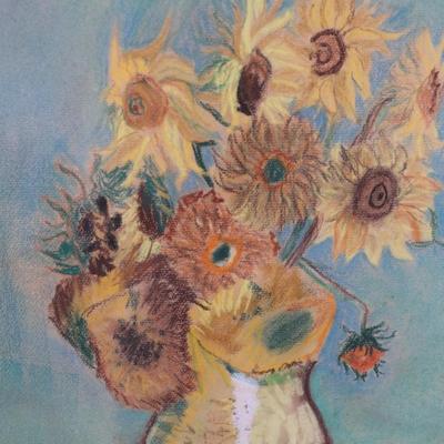 Signed Original Art of Sunflowers