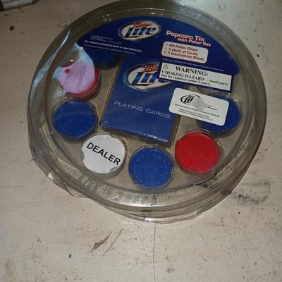 PORTABLE STEREO W/CD AND CASSETTE PLAYERS, POKER CHIPS & CARDS