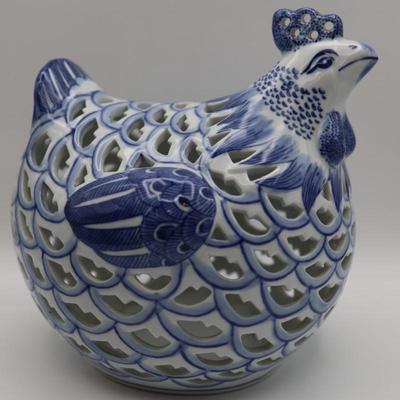 Blue and White Porcelain Hen