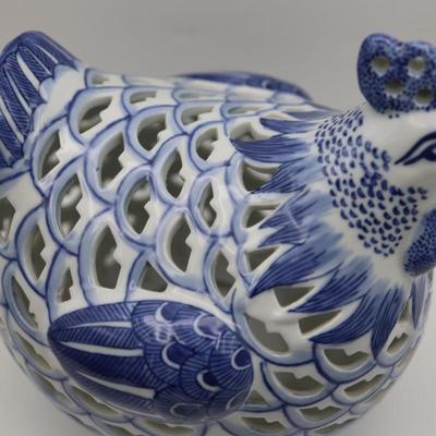Blue and White Porcelain Hen