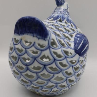 Blue and White Porcelain Hen
