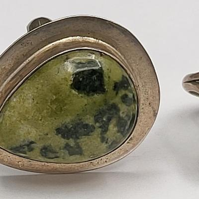 Two Vintage Silver & Stone Rings