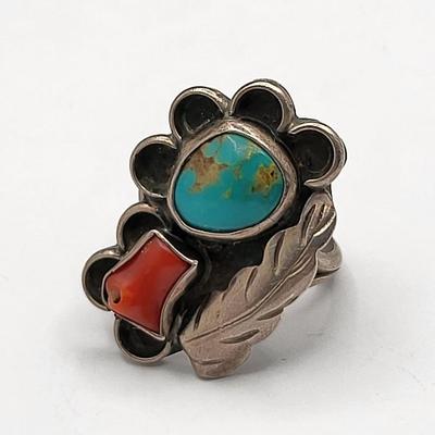 Two Vintage Silver & Stone Rings
