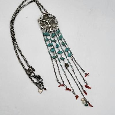 Lucky Brand Tuequoise Tassel Necklace