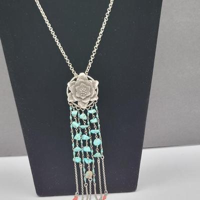 Lucky Brand Tuequoise Tassel Necklace