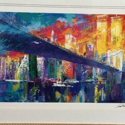Leroy Neiman Brookln bridge hand signed lithograph