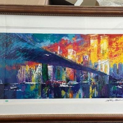 Leroy Neiman Brookln bridge hand signed lithograph