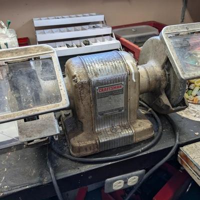 Vintage Solid Built Craftsman Dual Bench Grinder