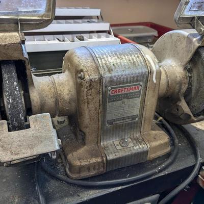 Vintage Solid Built Craftsman Dual Bench Grinder