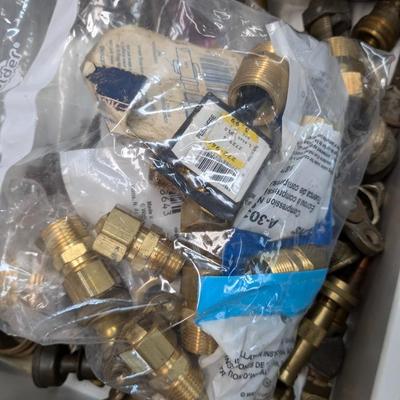 Lot of Copper and Brass Fittings, Etc